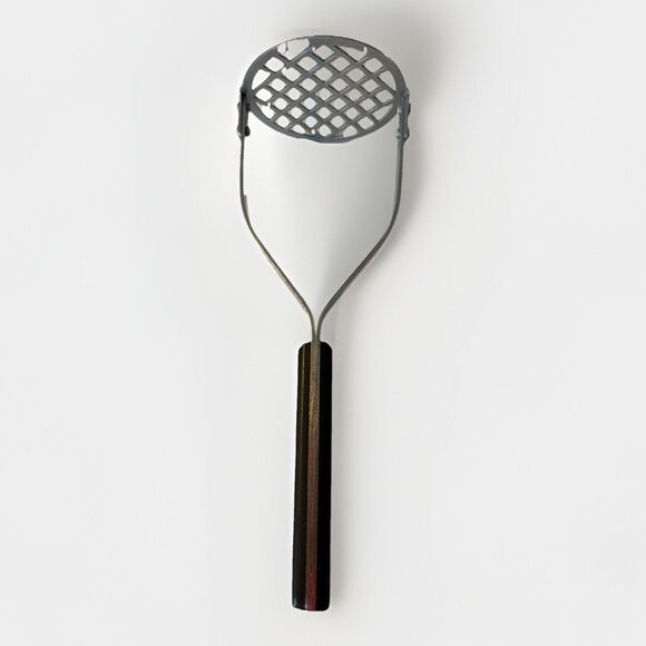 Flint Arrowhead Potato Masher Stainless Steel USA Black Handle Vintage - Picture 1 of 4